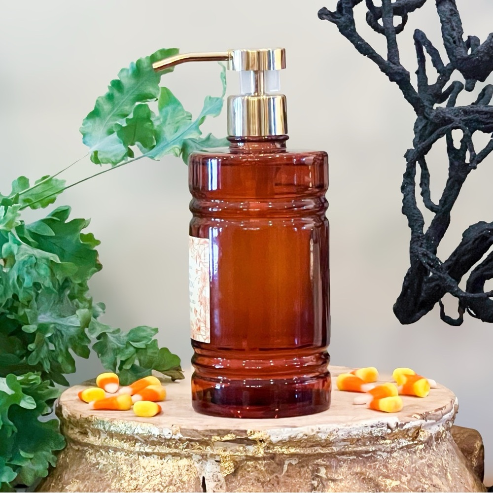 NEW Aroma Aria Vanilla Pumpkin Hand Soap Large Amber Glass Pump Bottle 16 OZ - Picture 6 of 10